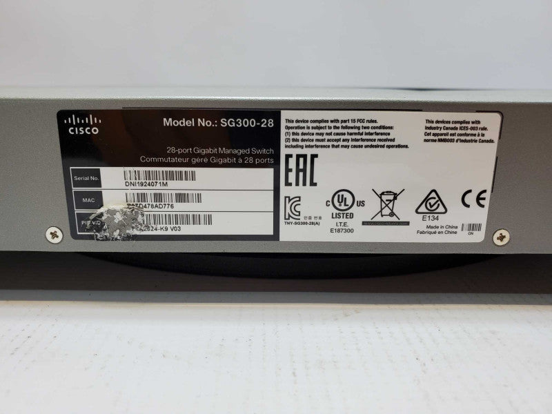 Cisco SG300-28 Managed Switch (