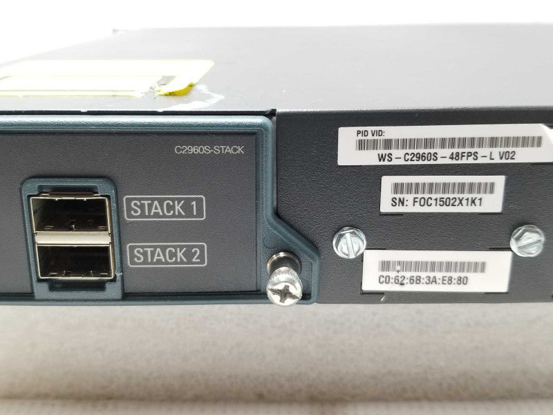 Cisco WS-C2960S-48FPS-L 48-Port PoE+ Gigabit Network Switch _