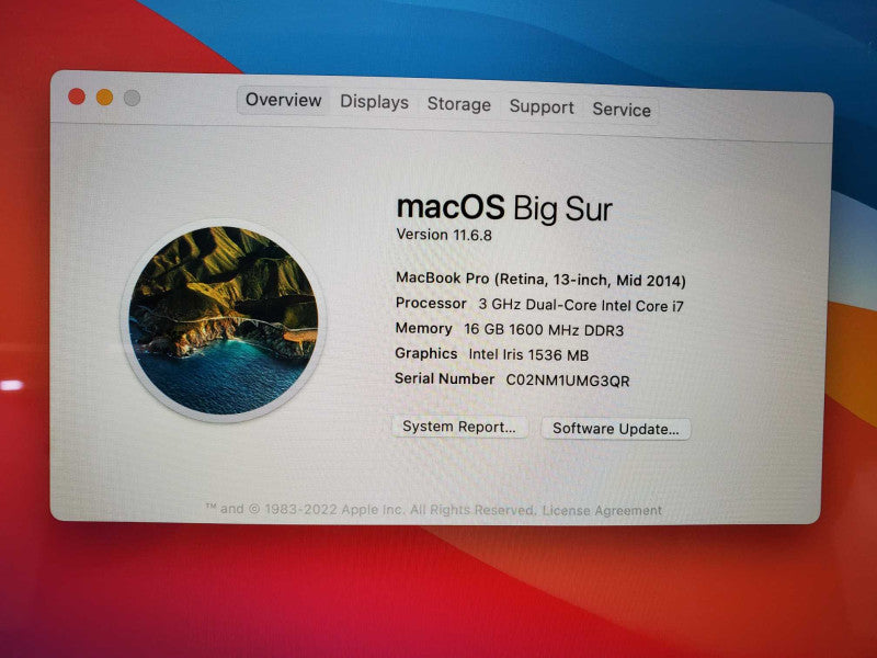 Apple MacBook Pro 2015 13\\" Retina i7-4578U @ 3.0 GHz 16GB DDR3 250GB SSD *READ* (