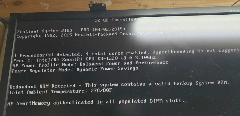 HP Proliant DL320e Gen8 V2 Xeon E3-1220 V3 @ 3.10ghz / 32gb ram / P222 ctrl #