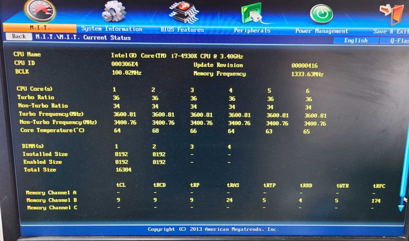 Custom PC Gigabyte X79-UD3 I7-4930K 3.8Ghz 16GB RAM Asus AMD Radeon EAH5450 $