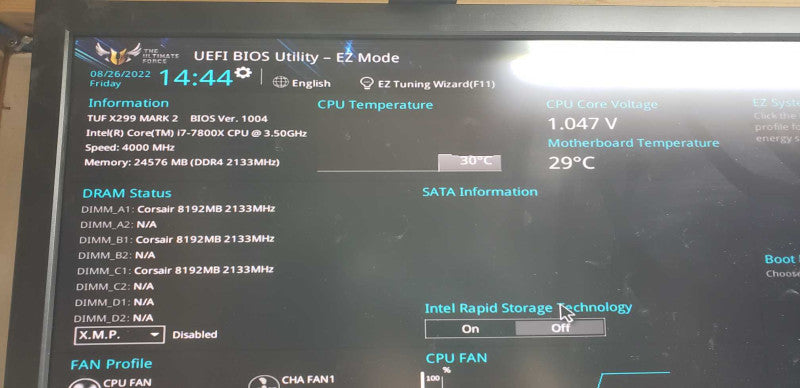 custom PC i7-7800x @ 3.50ghz / TUF X299 mark 2 mobo / 24gb ram / GT 1030 GPU #