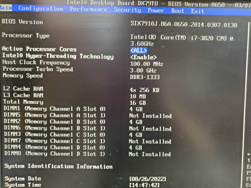 Custom PC- Intel DX79TO Motherboard, i7-3820 3.6GHz 16GB DDR3 No HDD |