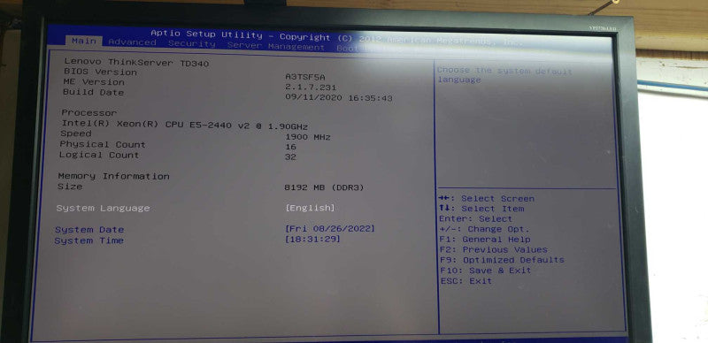 Lenovo TD340 Xeon E5-2440 V2 @ 1.90ghz / 8gb ram / see notes #
