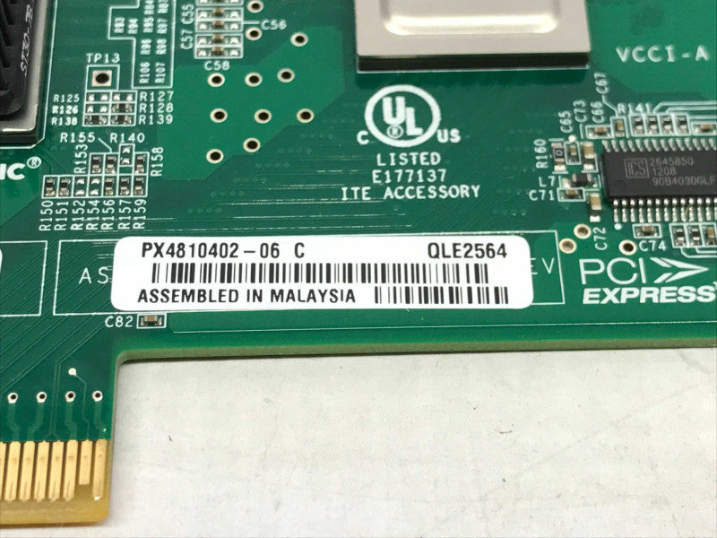 QLOGIC PX4810402-06 QLE2564 PCI-e Card w/ 4x FTLF8528P3BCV-QL +