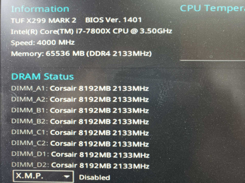 Custom PC Asus TUF X299 Mark 2 i7-7800x@3.5GHz 64GB DDR4  [