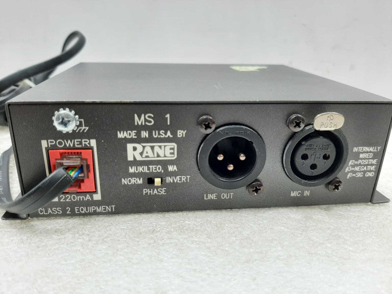 Rane MS1 Microphone Pre-Amplifier W/ power Adapter ~