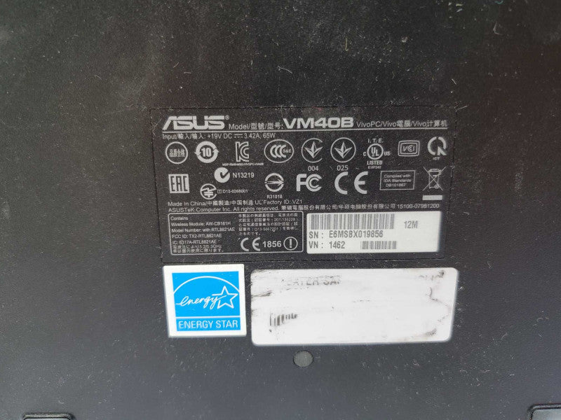 Asus VivoPC VM40B Mini PC No Ram, No HDD *For Parts* (