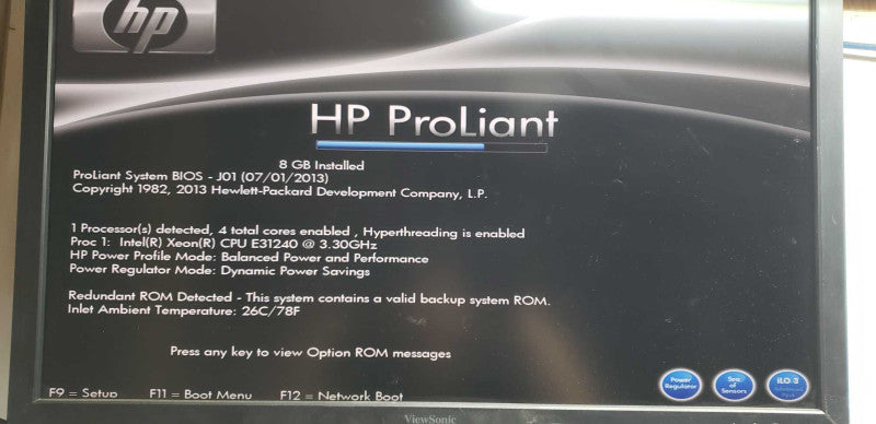 HP proliant ML110 G7 Xeon E3-1240 @ 3.30ghz / 8gb ram / B110i Ctrl #