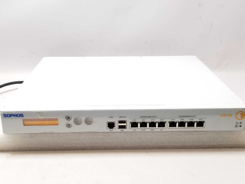 Sophos UTM 320 8-port Gig Firewall Security Appliance, Powers on, AS-IS, SEE _