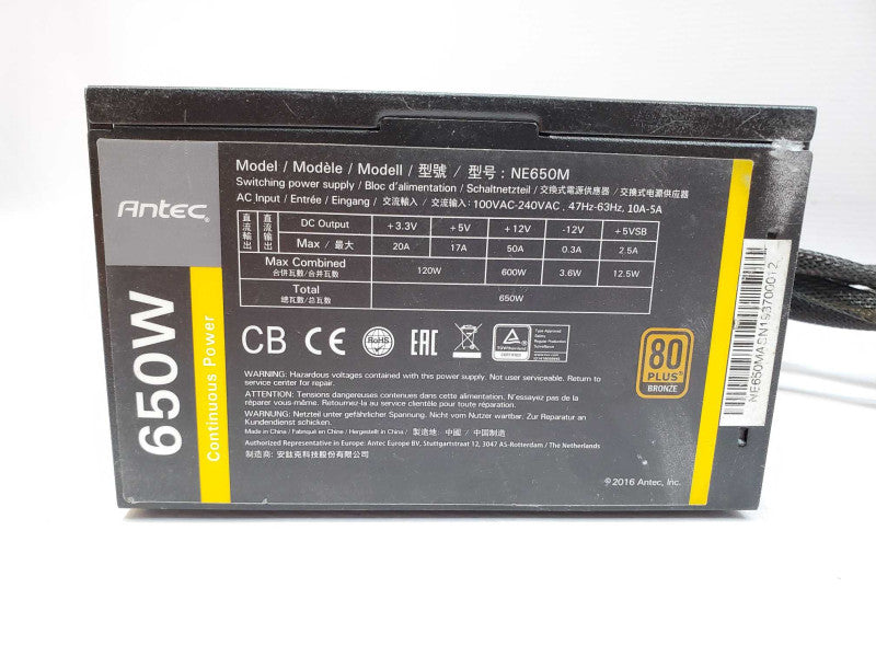 Antec 650W NE650M, 80 PLUS Bronze Power supply (