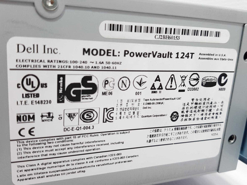 DELL PowerVault 124T Tape Autoloader ED-LLRAE-EG LTO5 SAS Ultrium 0V85R2 PV124 ~