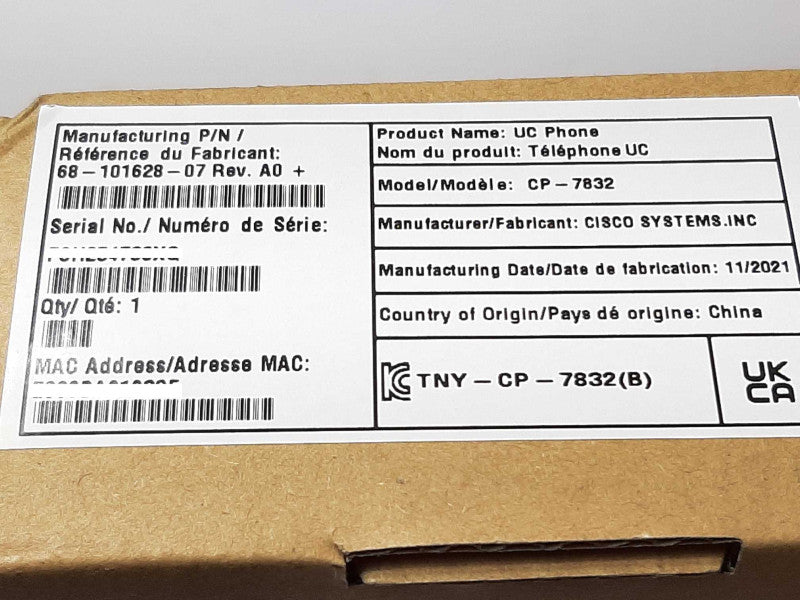 Cisco UC Phone CP-7832 PoE VoIP Business UC IP Conference Phone +