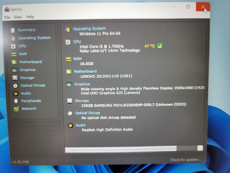 Lenovo T480 with i5-8350U CPU 16GB RAM & 256GB SSD Storage  -