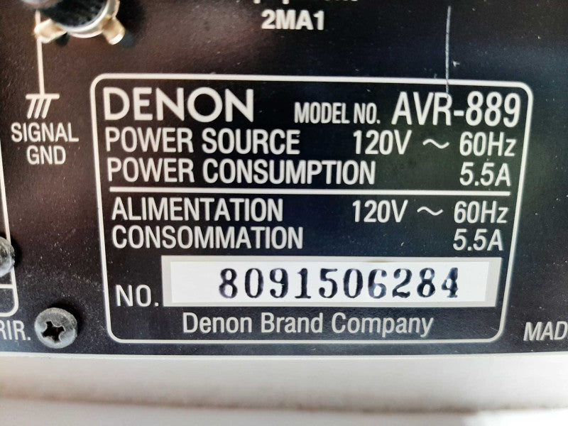 DENON AVR-889 7.1 Channel 945 Watt Receiver, TESTED ~
