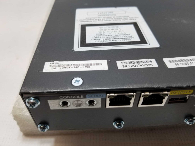 Cisco WS-C3560X-24P-E 24-Port IP Services PoE Gigabit Switch, Factory Reset _