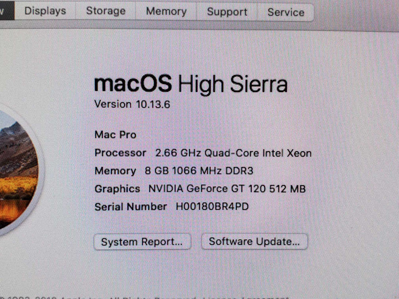 Apple Mac A1289 2.66 Quad-Core Xeon 8GB DDR3 No HDD |