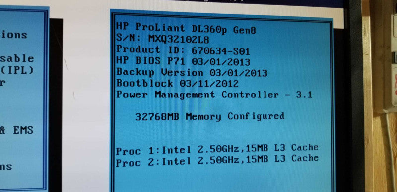 HP ProLiant DL360p Gen8 G8 Server 2x Xeon E5-2640 32GB RAM p420i=