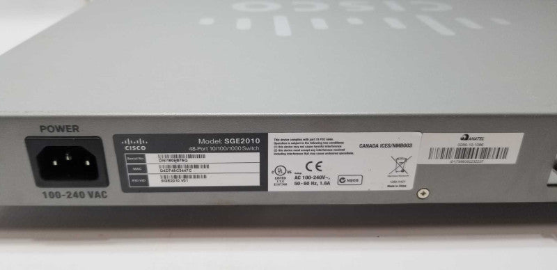 Cisco SGE2010 48-port Gigabit Switch=