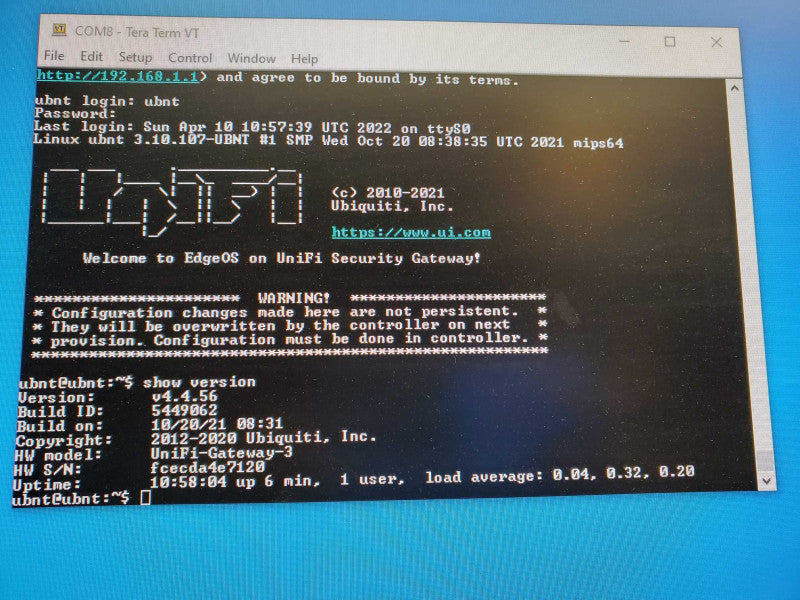 Unifi USG Security Gateway _ Reset )