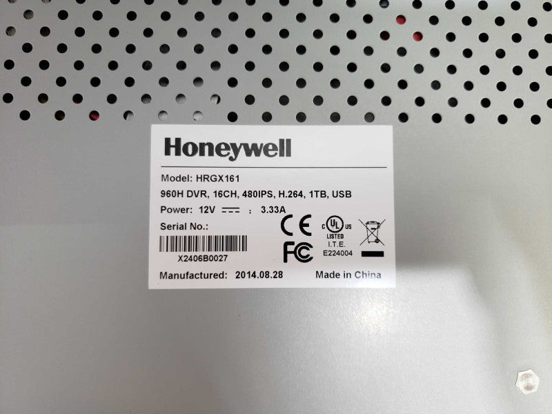Honeywell HRGX162 Performence Series DVR, H.264, 2TB, 16CH [