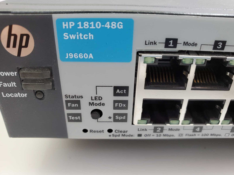 HP 1810-48G J9660A 48 Port Fast Ethernet Network Switch _ Reset )