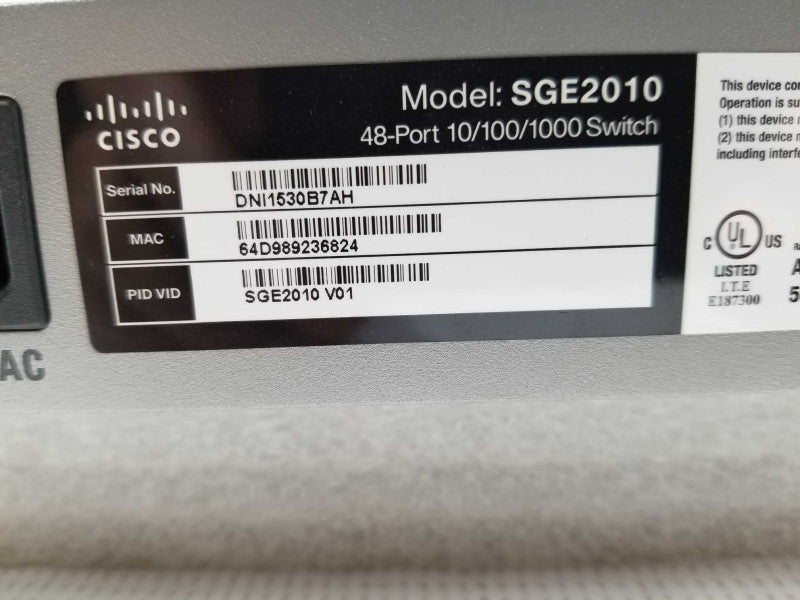 Cisco SGE2010 48-Port Gigabit Switch _