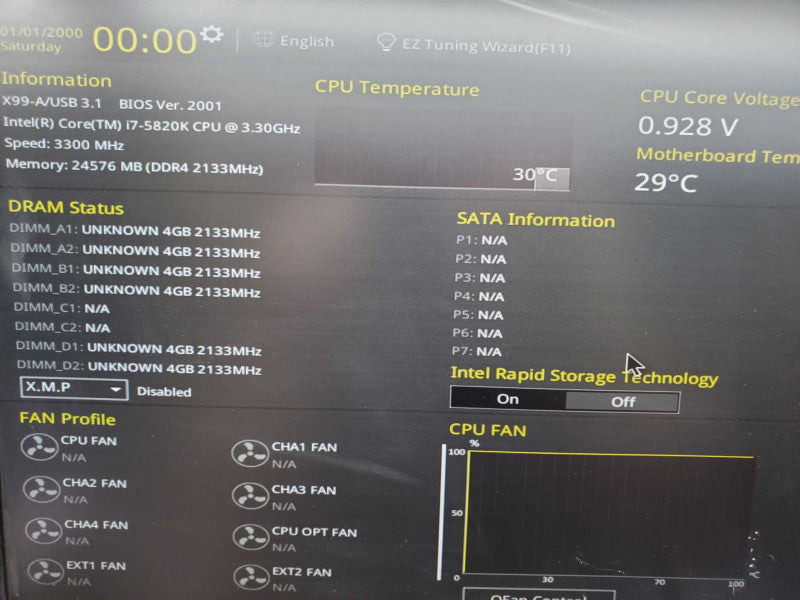 ASUS X99-A i7-5820k 24GB DDR4  |