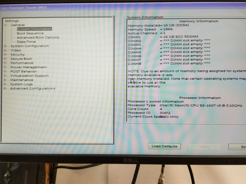 Dell Precision T5810, Xeon E5-1607v3 3.1GHz, 16GB DDR4, Nvidia NVS 510 GPU _