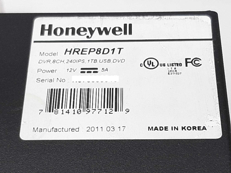 Honeywell HREP8D1T DVR 8CH240IPS USB DVD  +