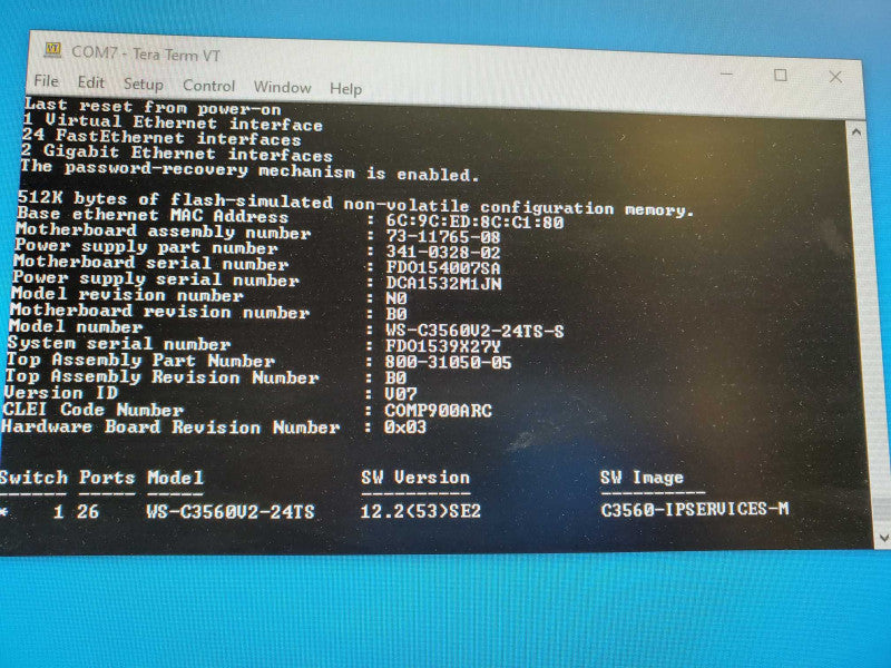 Cisco Catalyst 3560 Series WS-C3560-24TS-S 10/100 24 Port Ethernet Switch  )