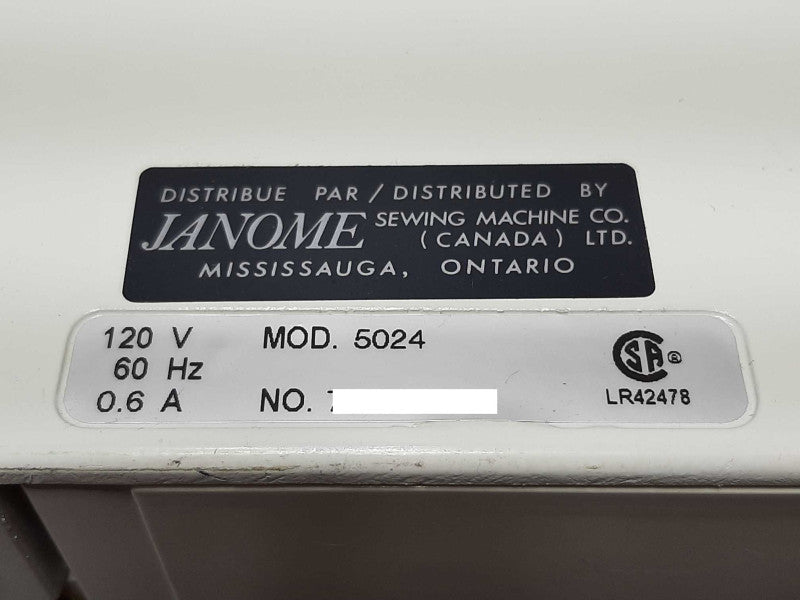 Janome Sewing Machine Model 5024 +