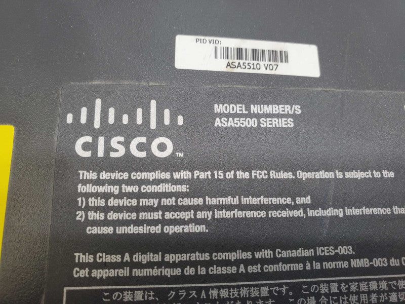 Cisco ASA5510 Adaptive security Appliance Security Plus license )