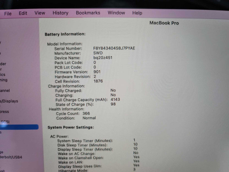MacBook Pro 13-inch 2018 TouchBar i7 CPU @ 2.7Ghz 16GB RAM & 256GB Storage  -