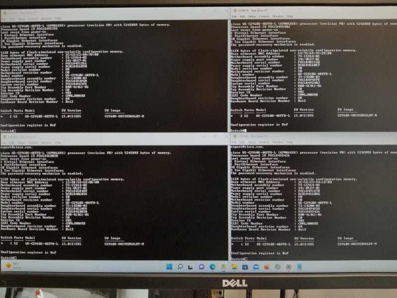 Cisco WS-C2960X-48FPD-L w/ C2960X-STACK 48-Port Gig Poe Managed Switch _