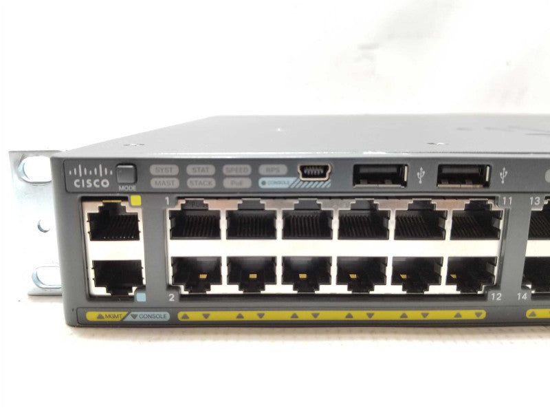 Cisco WS-C2960X-48FPD-L w/ C2960X-STACK 48-Port Gig Poe Managed Switch _