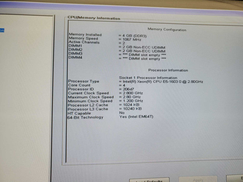 Dell Precision T3600 Xeon E5-1603 0 @2.8GHz 4GB DDR3 Quadro 600 )