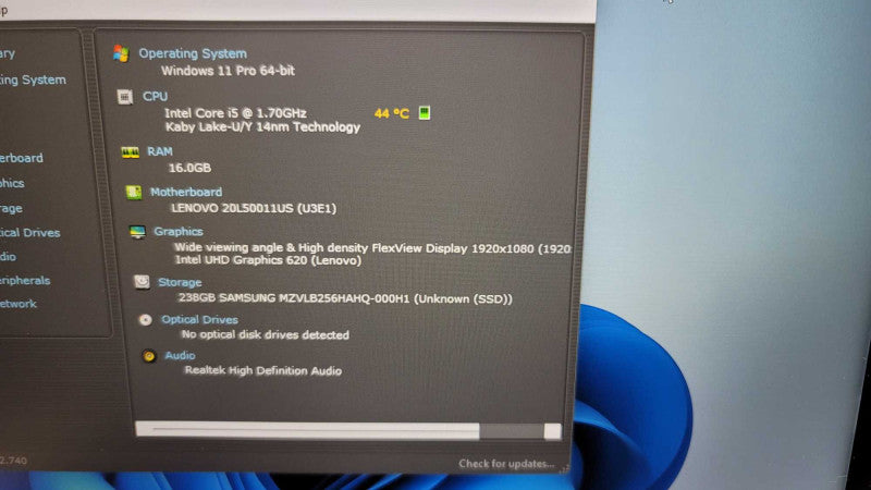 Lenovo ThinkPad T480 with i5-8350U CPU 16GB RAM & 256GB SSD Storage  -