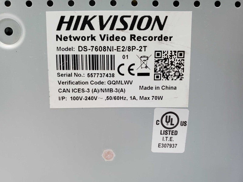 Hikvision DS-7608NI-E2-8P NVR (