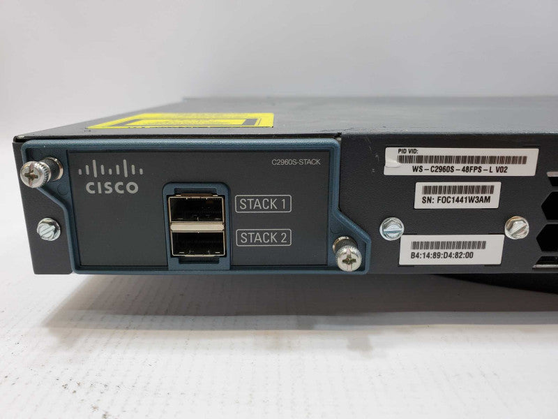 Cisco WS-C2960S-48FPS-L Catalyst 2960-S 48-Port PoE+ Network Switch (