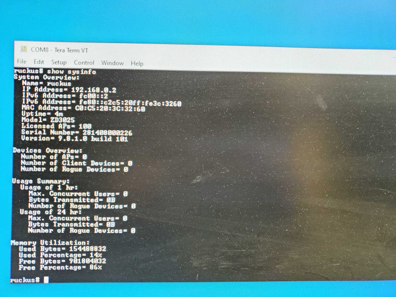 Ruckus Zonedirector 3000 Wireless LAN Controller _ Factory Reset )