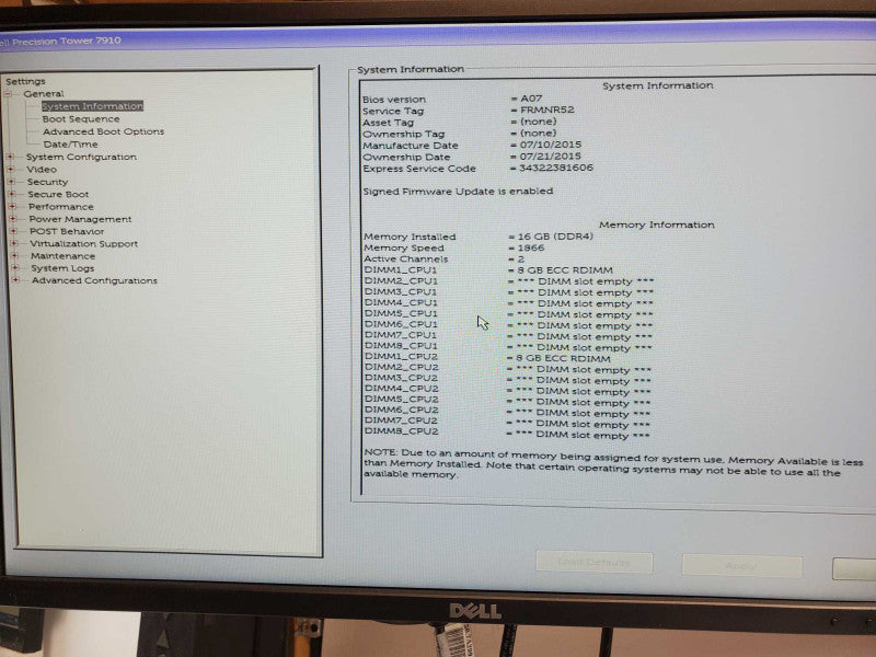 Dell Precision Tower 7910 WS 2x Xeon E5-2620 v3 2.40GHZ 16GB DDR4 Quadro K2200 _
