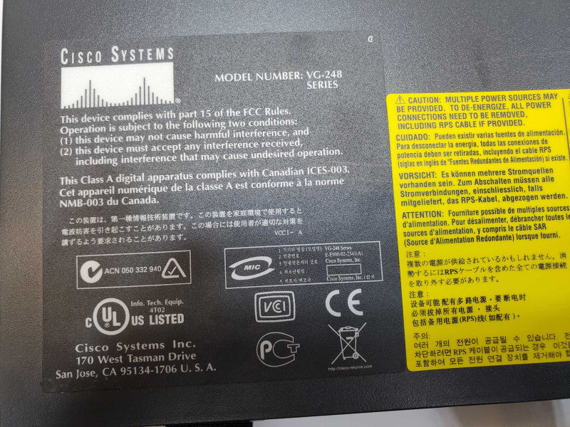 Cisco VG248 Series 48 Port Voice Over IP Analog Phone Gateway (