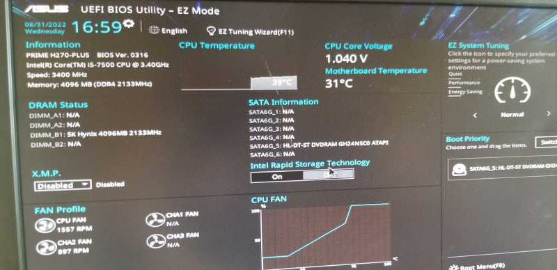 Thermaltake Case Gaming Computer i5 -7500 3.4Ghz 4GB RAM h270 Plus==