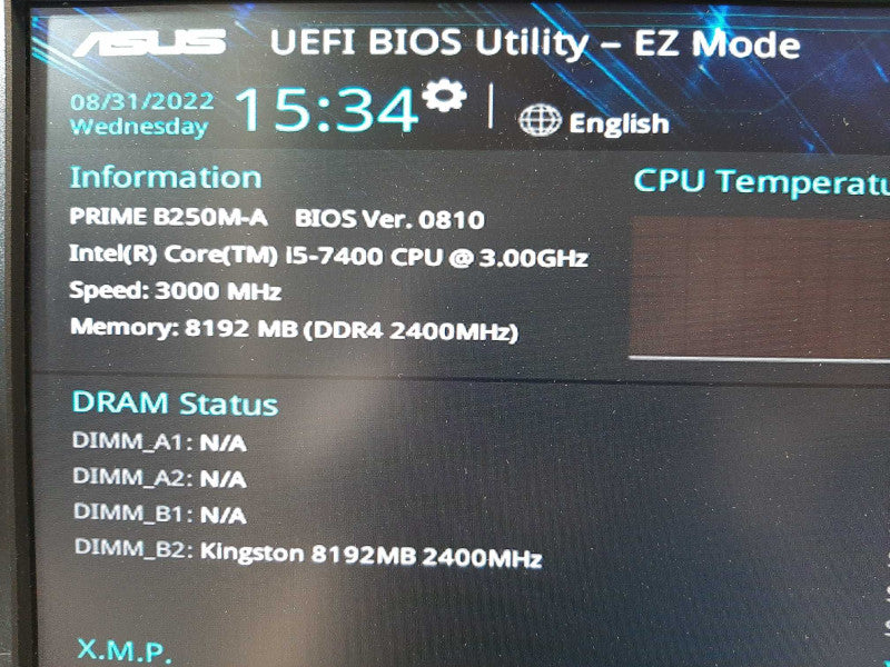Custom Desktop  i5-7400 3.00GHZ 8GB DDR4 B250M-A MOBO ~
