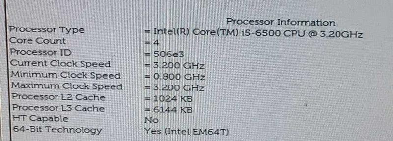 Dell OptiPlex 3050 i5-6500 3.2GHz 4GB DDR4 RAM NO OS NO HDD $