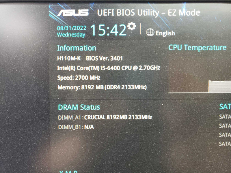 Custom PC Asus H110M-K i5-6400@2.7GHz 8GB DDR4 No HDD [