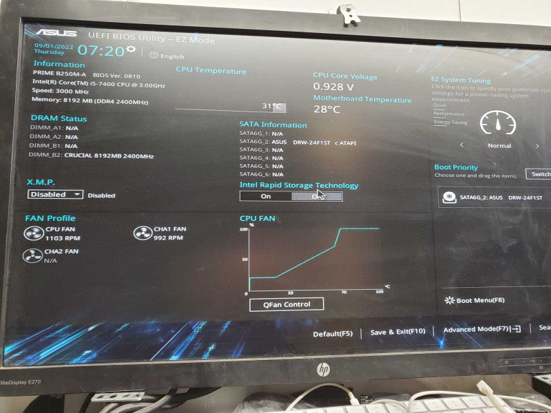 Custom ASUS Prime B250M-A Core i5-7400 @3.0GHz 8GB RAM )