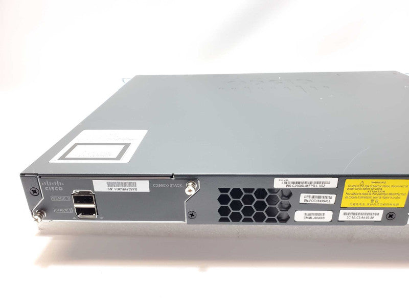 CISCO WS-C2960X-48FPD-L Catalyst 48 Port Gigabit POE Managed Switch _