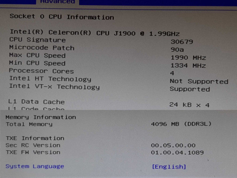 BlackBox Mini PC Celeron J1900 @ 1.99GHz 4GB RAM - NO M.2 SSD +